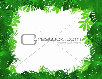 Nature green leaf frame