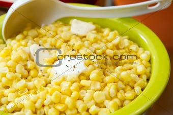 Sweet Corn with Melted Butter and Cracked Pepper
