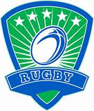 rugby ball with stars shield