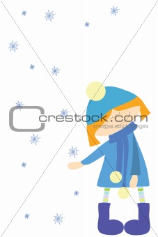 girl with snowflake