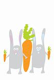 rabbits with carrot
