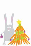 rabbit with carrot tree