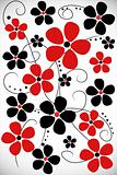 black and red flowers