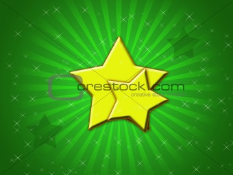 yellow stars on green background