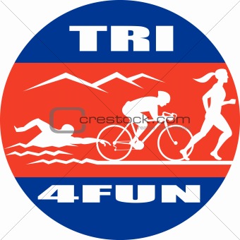 triathlon athlete swim bike run