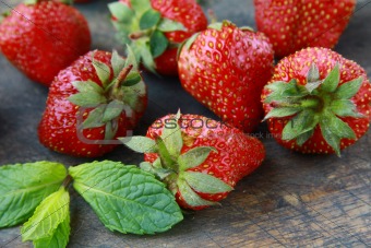 fresh ripe organic strawberries wonderful dessert