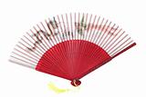 Beautiful Chinese fan isolated over white background