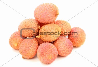 Litchis isolated over white background