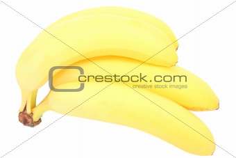 Fresh bananas isolated over white background