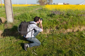 Young Naturalist Photographer at Work