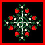 strawberry with flowers ornament