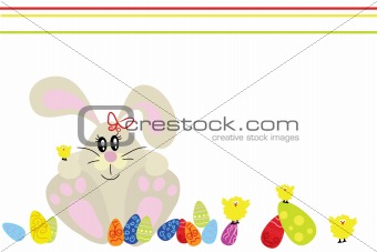 easter rabbit with chick