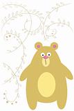 funny bear and floral pattern