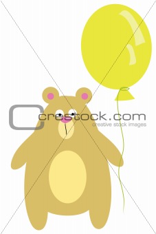 funny bear and balloon