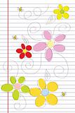 flowers on lined sheet 