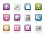 airport, travel and transportation icons 1