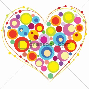 heart from bright circle