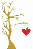 Vector tree with heart