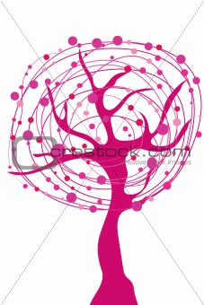 abstract pink tree