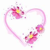 heart with pink flower