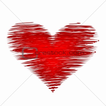 red drawn heart