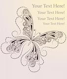 vector greeting card with butterfly and place for your text