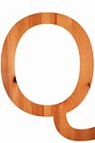 wood alphabet Q