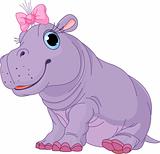 Cartoon baby Hippo girl