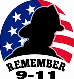 9-11 fireman firefighter american flag 