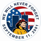 9-11 fireman firefighter american flag twin tower