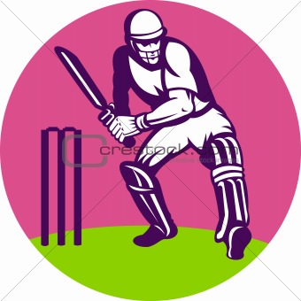 cricket batsman batting wicket
