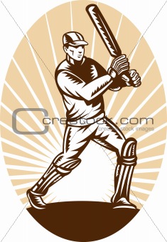 cricket batsman batting front 