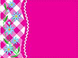 Vector Eps 8 Pink Copy Space with Gingham and Cornflowers