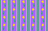 Vector Eps 8 Purple Wallpaper with Yellow Flowers and Stripes
