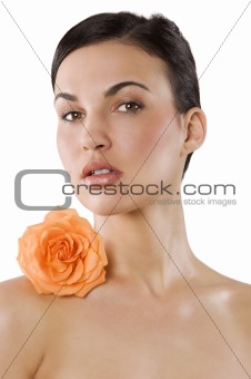 beauty girl with flower