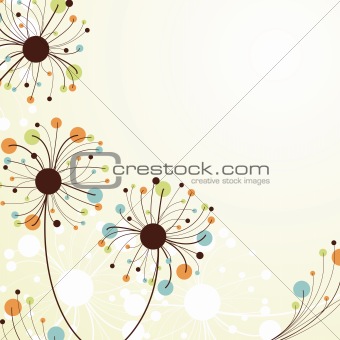 Retro abstract floral backdrop.
