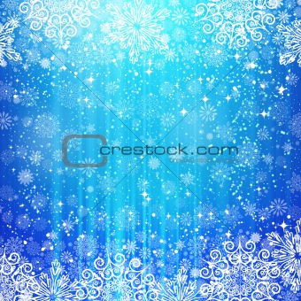 abstract Christmas background with snowflakes and the stars