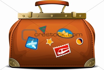Old-fashioned travel bag (valise)