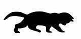 vector silhouette cat on white background