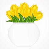 Vector illustration of bright tulips. Gradient meshes.