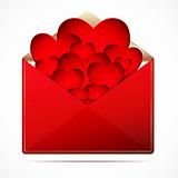 A love letter with a hearts. Vector image.