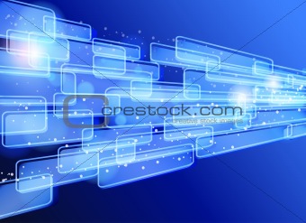 Abstract blue techno background. Card design.
