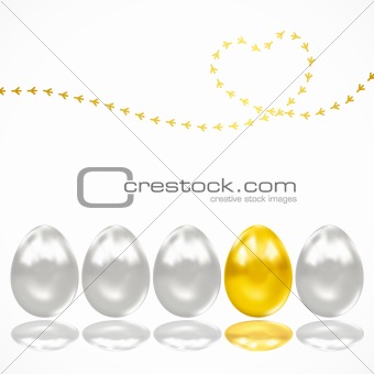 Background with eggs and chicken tracks. Vector image.