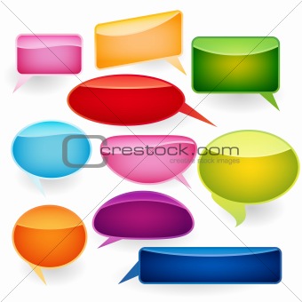 Speech bubbles of traditional and original forms.