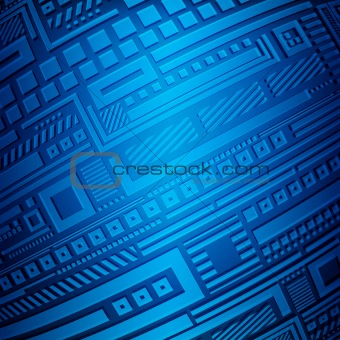 Abstract geometric pattern on a blue background.