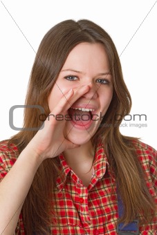 Screaming young woman