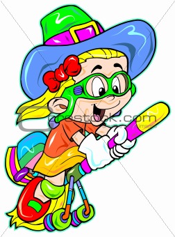 cute and colorful witch