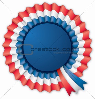 Blue red and white blank rosette
