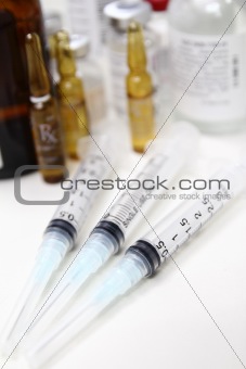 syringes and medicines