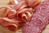 salami sausage and ham